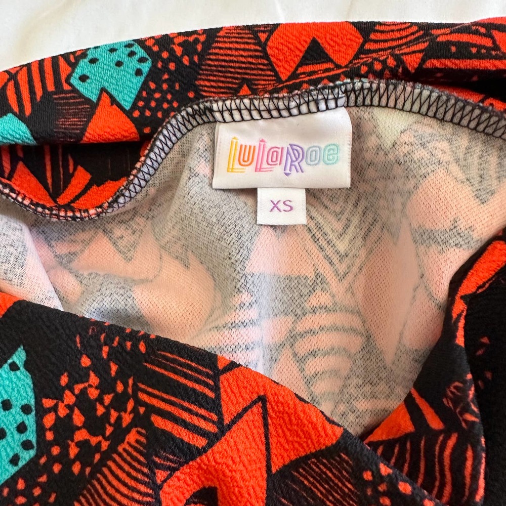 NWT- LuLaRoe CassieOrange Geometrical Diamond Baltic Design Print Pencil Skirt - Picture 6 of 8